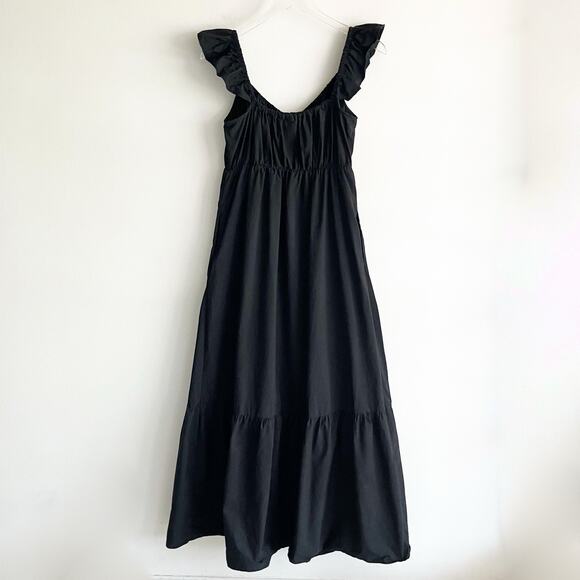 Universal Thread Small Flutter Sleeve Maxi Sundress Empire Waist Ruffle Trim - Picture 5 of 8